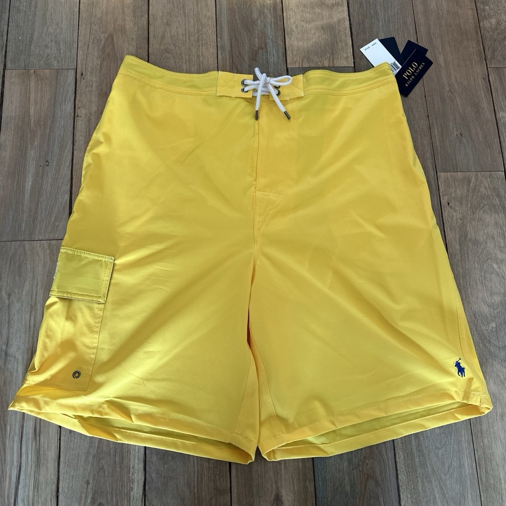 Polo RALPH LAUREN Big & Tall Yellow Board Shorts Size LT Large Tall NWT MSRP $79